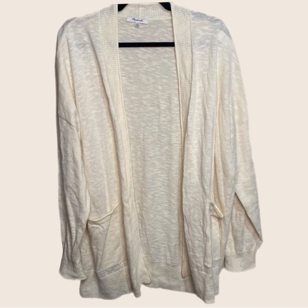 Madewell Bradley Cardigan Sweater Open Front lightweight Cream Women's Size XXL